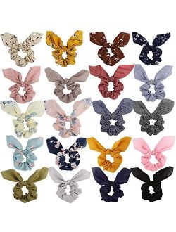 ACO-UINT 20 Pack Hair Scrunchies for Women, Adorable Bow Scrunchies for Thick Hair, Bunny Ear Scrunchies Hair Ties Hair Accessories Elastic Scrunchies with Bow for Girls