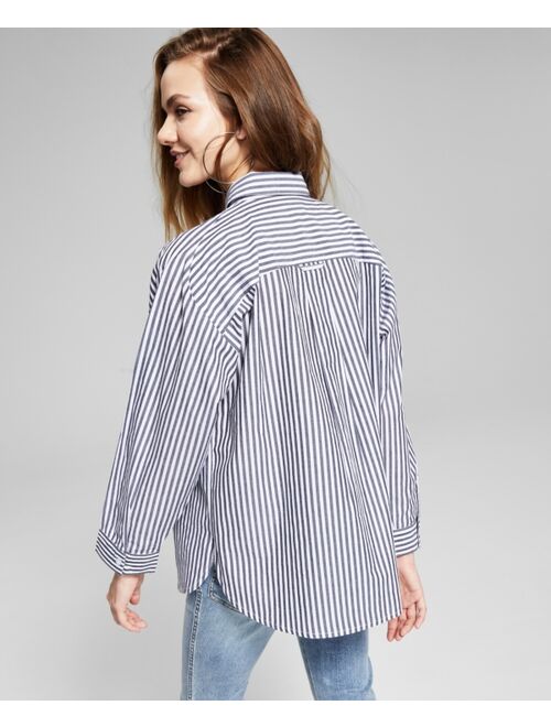 And Now This Women's Cotton Striped Shirt