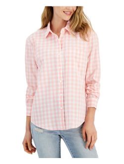 STYLE & CO Petite Cotton Gingham Boyfriend Shirt, Created for Macy's