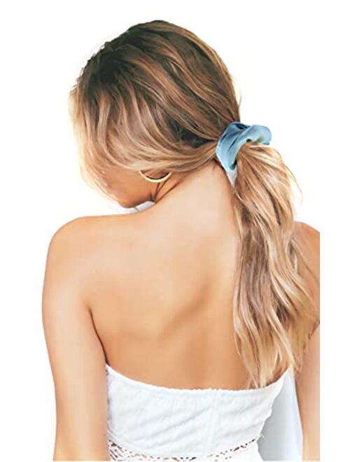 IVARYSS Cute Hair Scrunchies for Girls and Women, 12 PCS Premium Twill Fabric Scrunchy, Soft Elastic Bands Ponytail Holder Hair Accessories