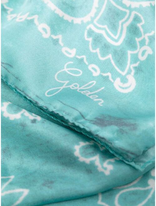 Golden Goose paisley embroidered silk scarf