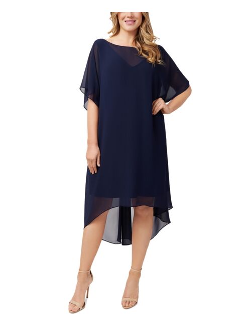 Adrianna Papell Plus Size High-Low Chiffon Dress