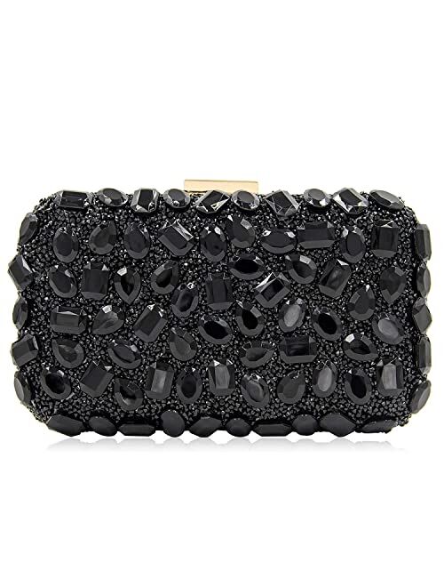 Milisente Clutch Purses For Women, Crystal Clutches Evening Bags Gemstone Clutch Purse For Wedding Party