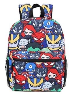 Kawaii Avengers Superheroes Boy's 16 Inch Lightweight Backpack (Superheroes Kawaii)