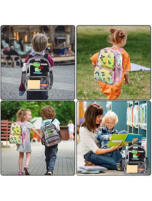 Clearlove Clear Backpack Iridescent Kids Backpack with Butterfly Print Use Piping Design Suitable for Toddler,Children and Teenager