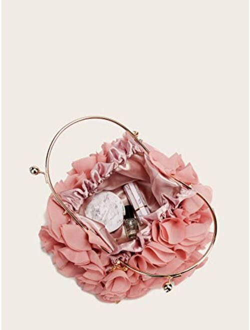 LETODE Floral Clutch Purses for Women Satin Flower Cute Evening Bag Prom Handbags