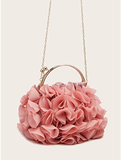 LETODE Floral Clutch Purses for Women Satin Flower Cute Evening Bag Prom Handbags