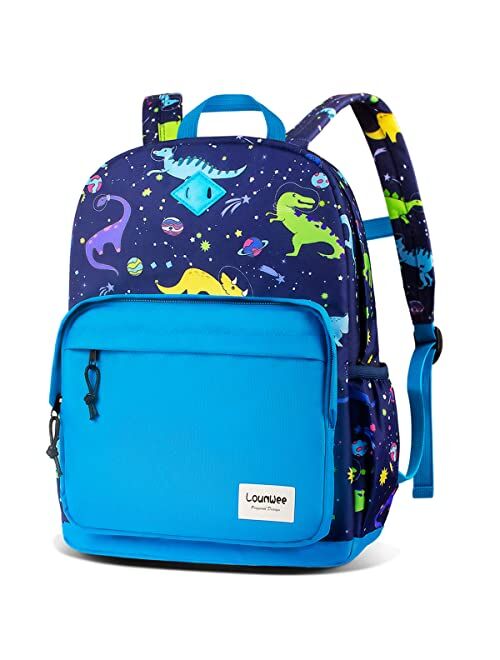 Lounwee Kids Backpack for Boys Girls: Cute Waterproof Dinosaur Toddler Bookbag for Preschool Kindergarten Daycare
