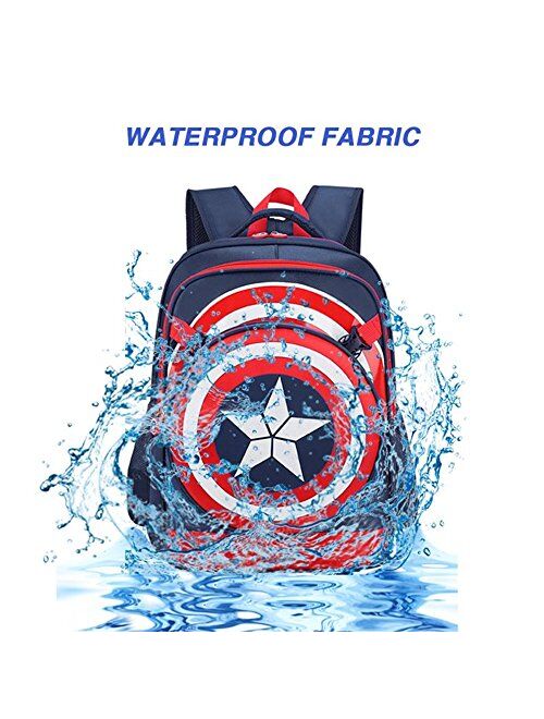 Yunniel Kids Backpack Children School Bag Book Bag Comic Waterproof Travel Bag for Boys, Navy