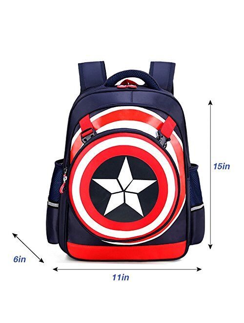 Yunniel Kids Backpack Children School Bag Book Bag Comic Waterproof Travel Bag for Boys, Navy