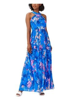 Women's Chiffon Floral-Print Gown