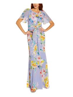 Floral Tie-Front Gown