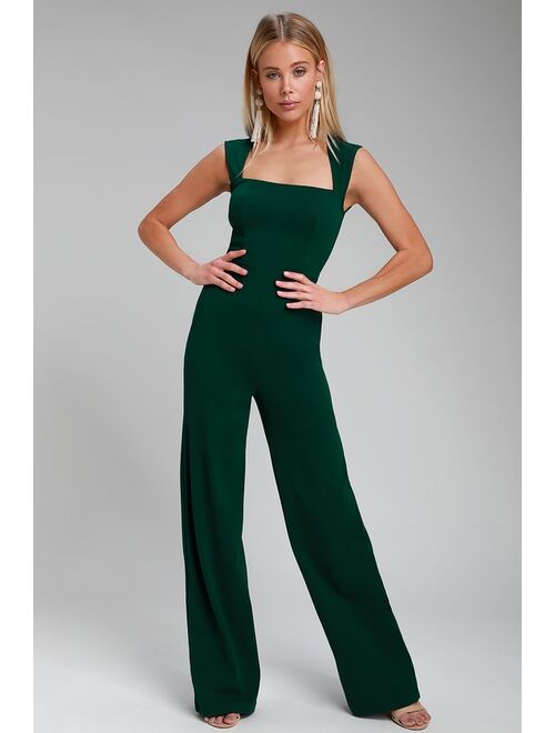 Lulus Enticing Endeavors Emerald Green Jumpsuit