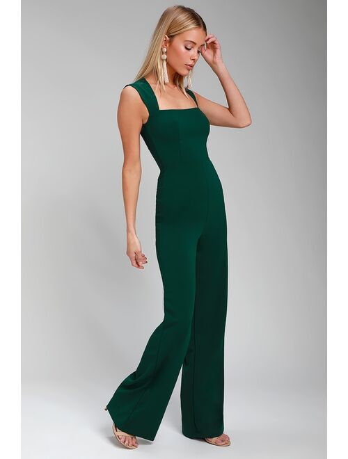 Lulus Enticing Endeavors Emerald Green Jumpsuit