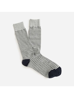 Tipped Cotton Striped Microstriped Socks