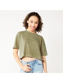 Juniors' SO Solid Cropped Boxy Tee