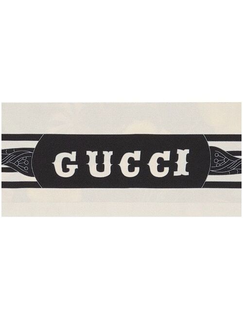 Gucci floral-print silk neck bow