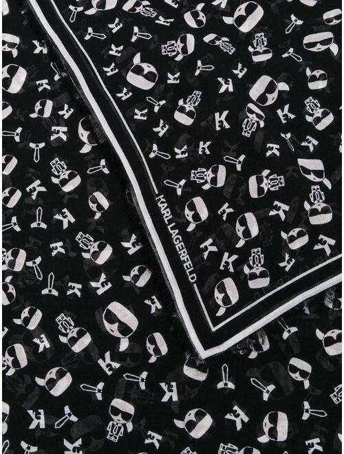 Karl Lagerfeld K/Ikonik logo print scarf