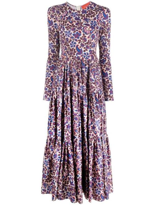 La DoubleJ floral-print tiered dress