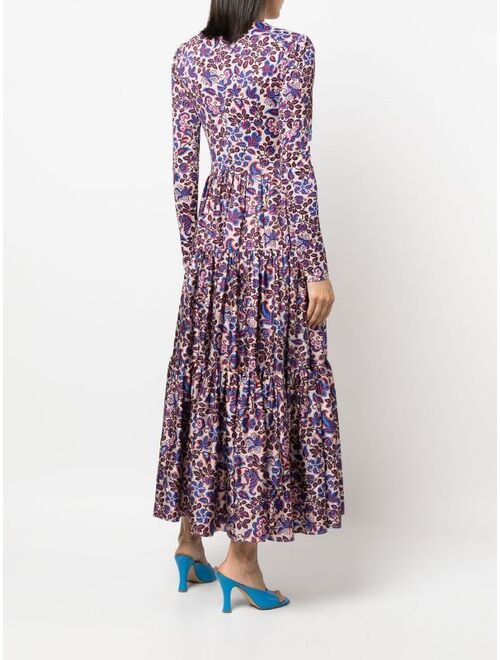 La DoubleJ floral-print tiered dress