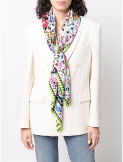 Bimba y Lola floral-print contrasting scarf