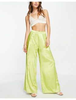 Collective the Label exclusive tailored wide leg pants in lime green