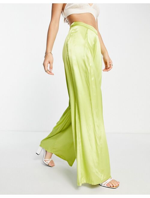 Collective the Label exclusive tailored wide leg pants in lime green