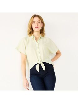 Knot Front Dolman Sleeve Top