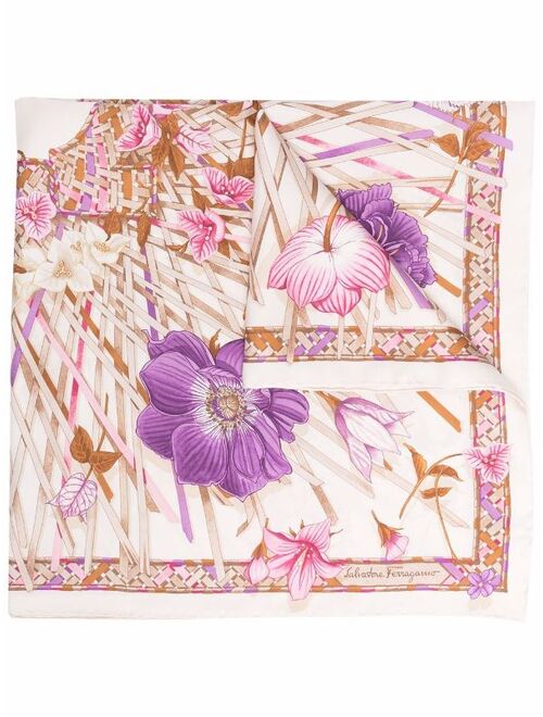Salvatore Ferragamo floral print silk scarf