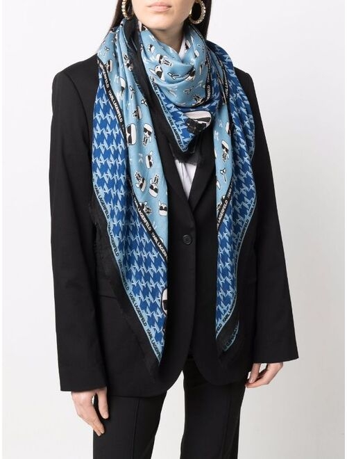 Karl Lagerfeld logo-print scarf