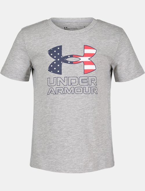 Under Armour Boys' Pre-School UA Flag Logo Heather T-Shirt