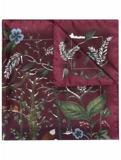 Aspinal Of London woodland-print silk scarf