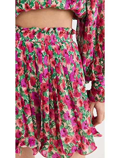 endless rose Women's Floral Pleated Elastized Skirt