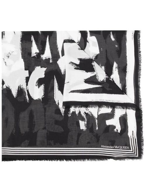 Alexander McQueen graffiti-print scarf