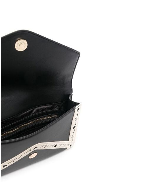 Love Moschino logo-print envelope clutch-bag