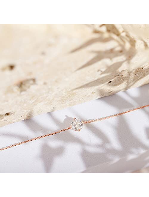 PAVOI 14K Gold Plated Cubic Zirconia Solitaire Diamond Bracelet | Bridesmaid Bracelets | Gold Bracelets for Women