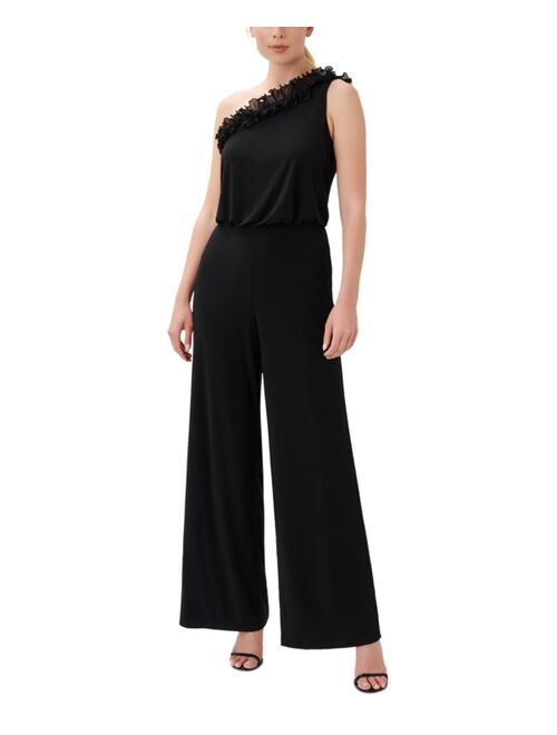 Adrianna Papell Women's Ruffled One-Shoulder Jumpsuit