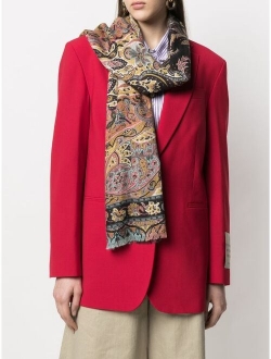ETRO paisley print silk-cashmere blend scarf