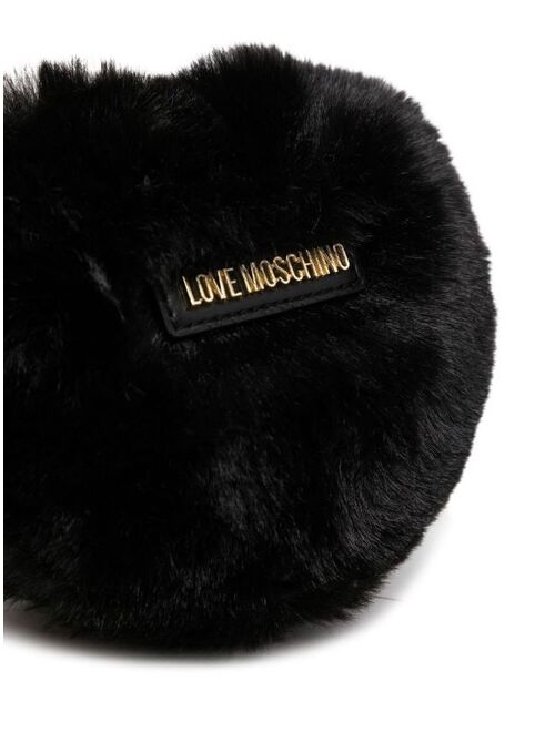 Love Moschino fluffy-textured clutch bag