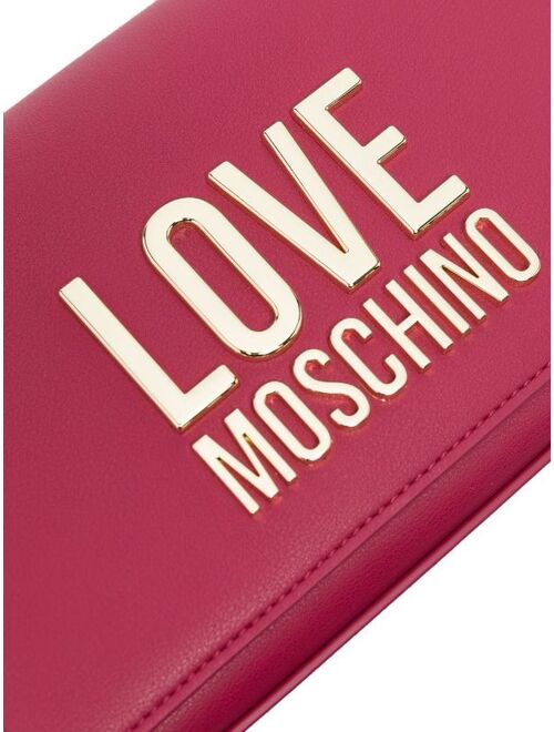 Love Moschino logo-lettering faux-leather clutch bag