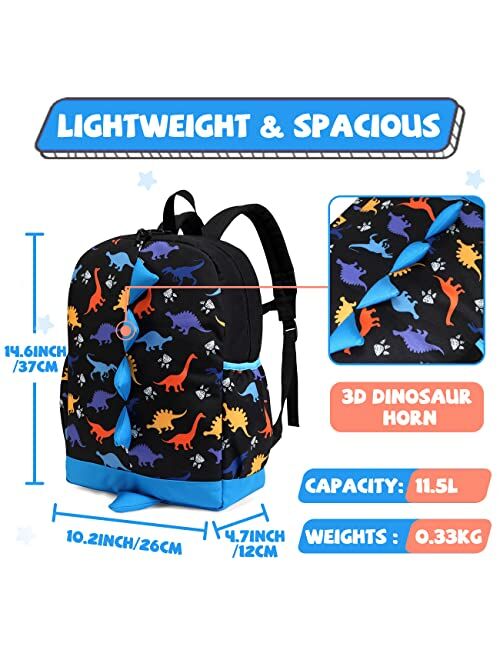 Dinosaur Toddler Backpack,VASCHY Cute Little Boys Girls Kids Schoolbag Bookbag w Chest Strap