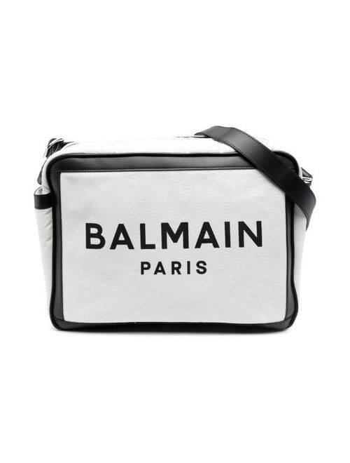 Balmain Kids cotton logo-print shoulder bag