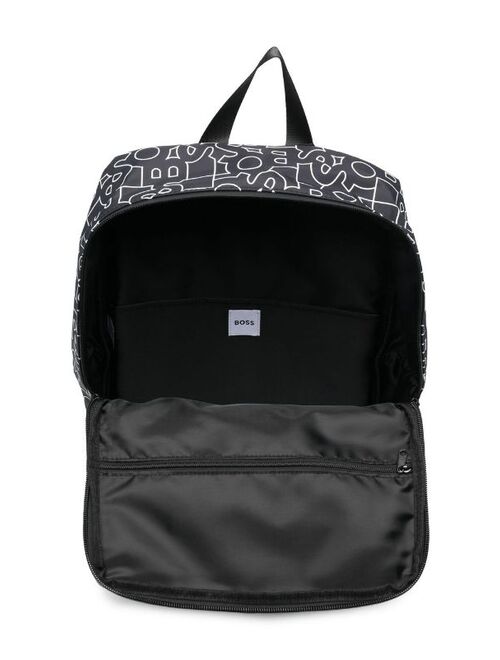 Hugo Boss BOSS Kidswear all-over logo printed backpack