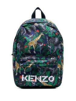 Kids logo-print zip-fastening backpack
