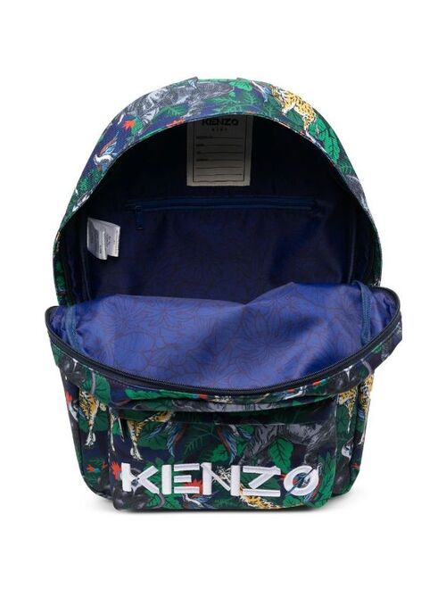 Kenzo Kids logo-print zip-fastening backpack