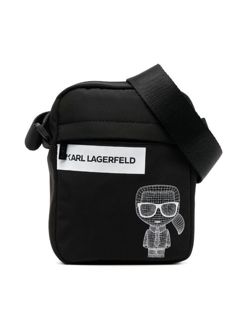 Karl Lagerfeld Kids cartoon logo-print shoulder bag
