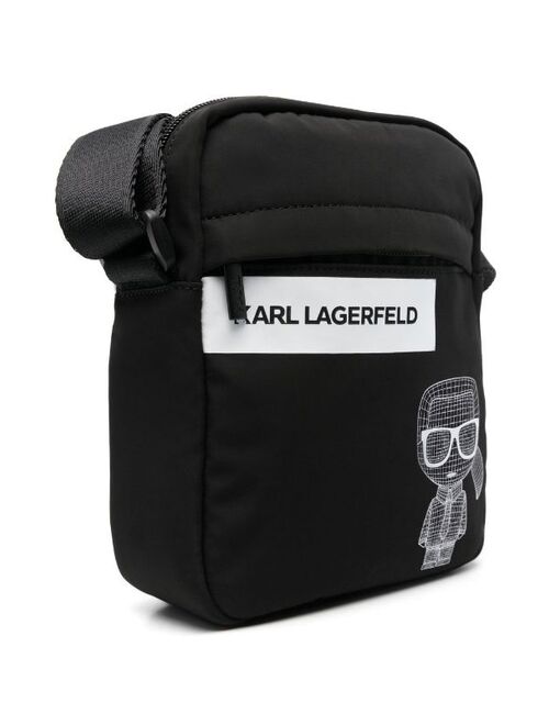 Karl Lagerfeld Kids cartoon logo-print shoulder bag
