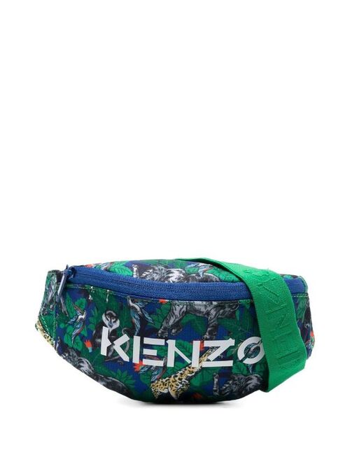 Kenzo Kids logo-print zip-fastening belt bag