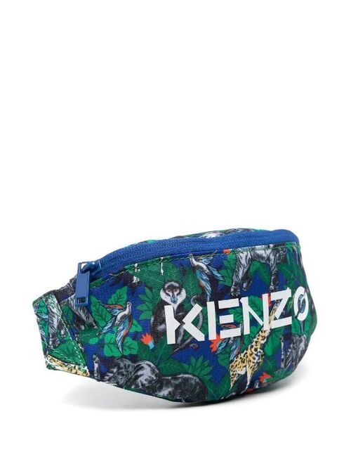 Kenzo Kids logo-print zip-fastening belt bag