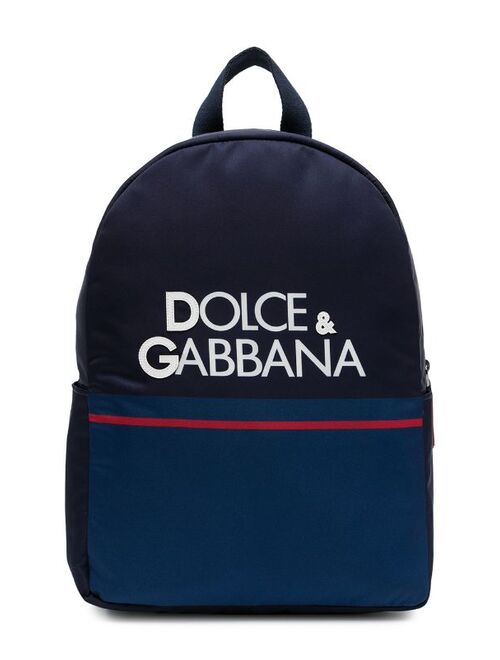 Dolce & Gabbana Kids logo-print colour-block backpack